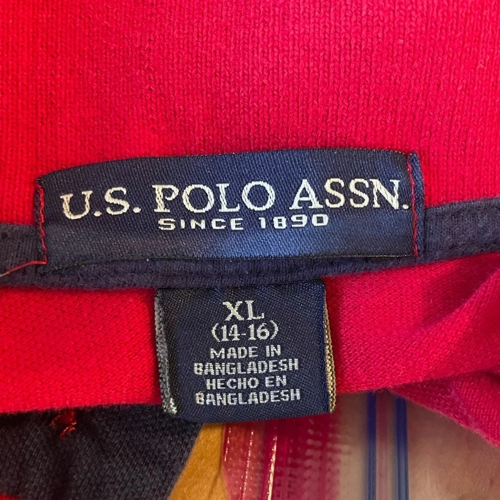 U.S. Polo Assn. Vibrant kids Red Polo Shirt size XL-14/16 good condition